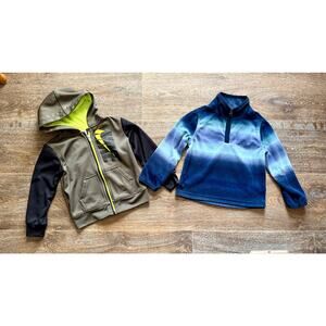 Boy’s Lot Size 2T: Nike Green Black Hoodie and Oshkosh Blue Soft Sweatshirt